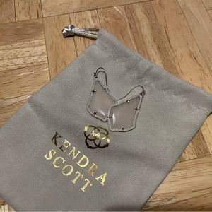 Kendra Scott Silver Alex Drop Earrings in Rose Quartz